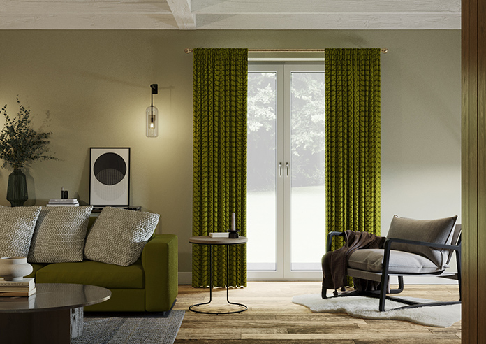 Orla Kiely Linear Stem, Olive & Black - Made to Measure Curtains - Image 3